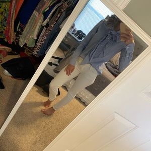 Blue and white button down